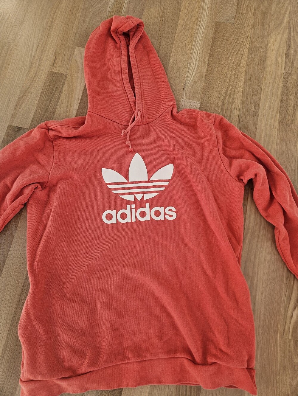 Adidas 100% Cotton Hoodie in Coral - Size Large